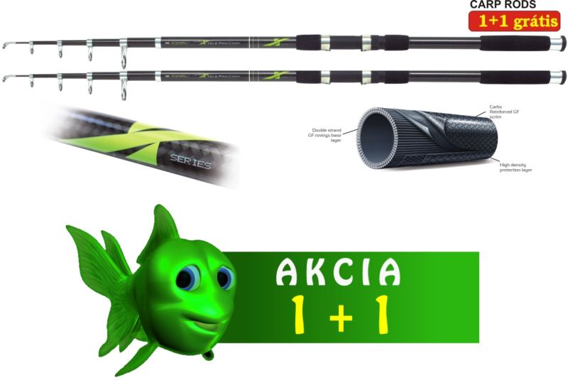 AKCIA 1+1 X Tele Carp kaprové teleskopické prúty