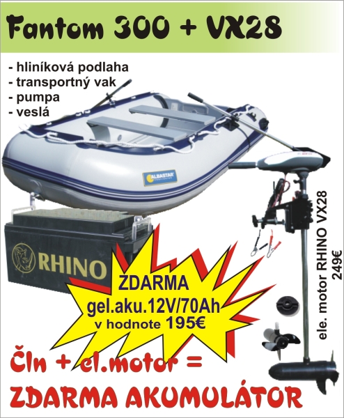 akcia FANTOM 300 šedý AL+Rhino VX28+akumulátor70AH