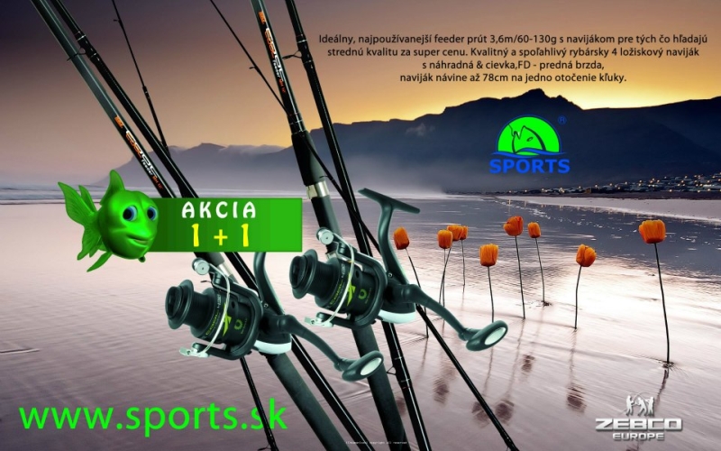 Feeder prút 3,6m/130g + 4 ložisk. navijak/predná brzda
