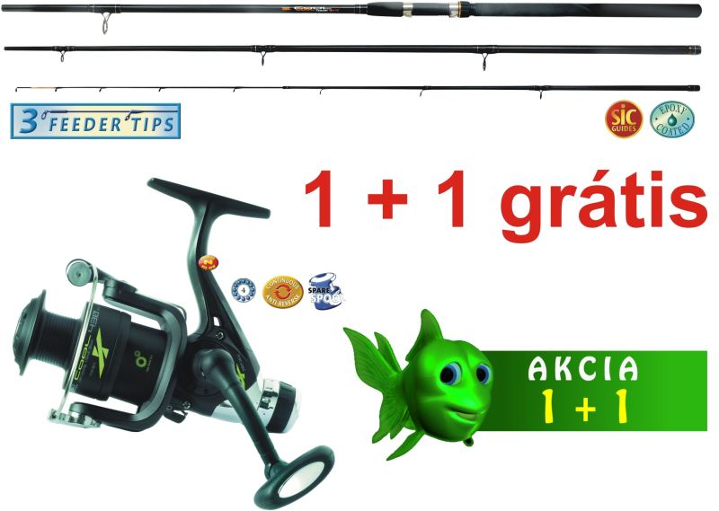 Feeder prút 3,6m/130g + 4 ložisk. navijak/zadná brzda