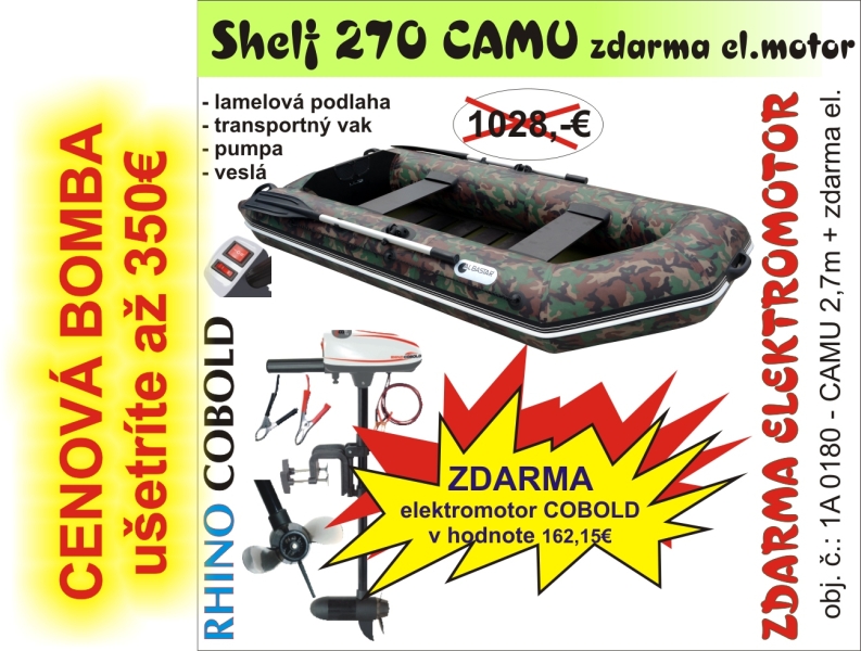 Nafukovací čln Shelf 270 CAMU + ZDARMA Rhino Cobold
