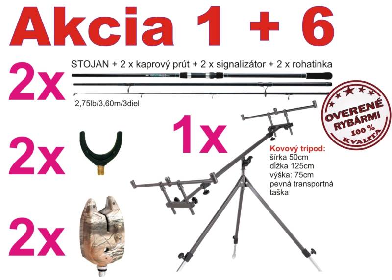 AKCIA-kaprárske prúty+ tripod+ signalizátory+ rohatinka