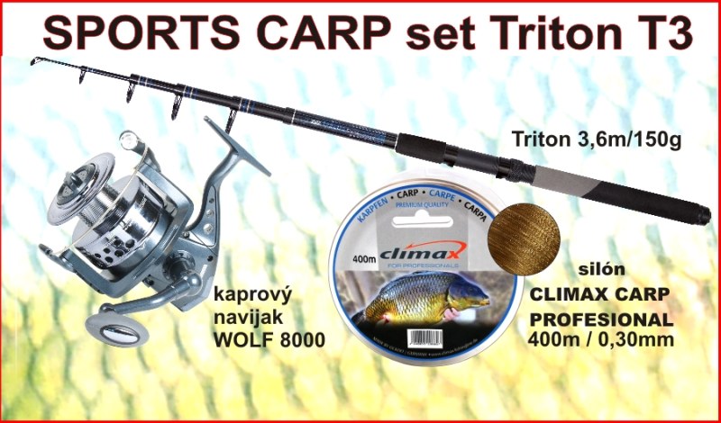 SPORTS CARP set TELESKOP 3,6m/150g + navijak + silon