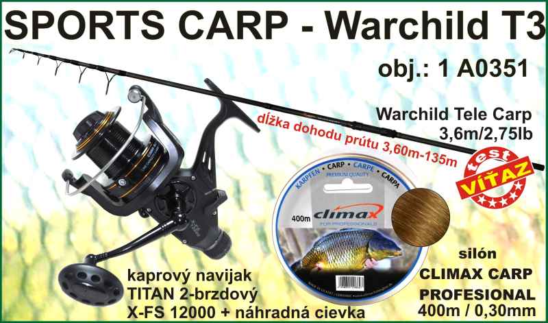 SPORTS CARP set TELESKOP 3,6m/2,75 + baitrunner + silon