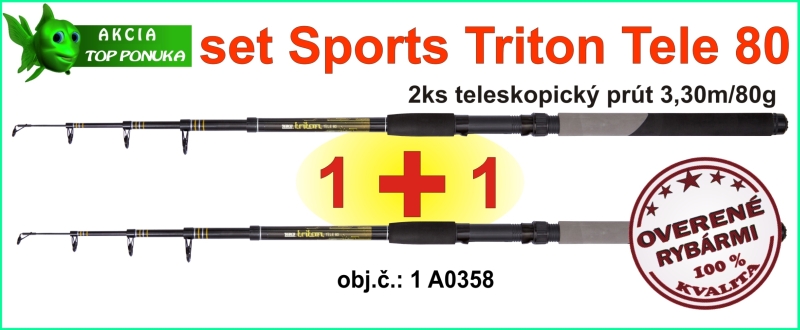 AKCIA SPORTS CARP tele set Triton T2-2x prút 3,30m/80g