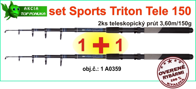 AKCIA SPORTS CARP tele set Triton T2-2x prút 3,60m/150g
