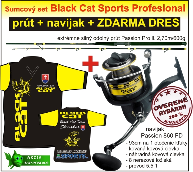 Black Cat sumčiarska akcia navijak + prút + zdarma dres