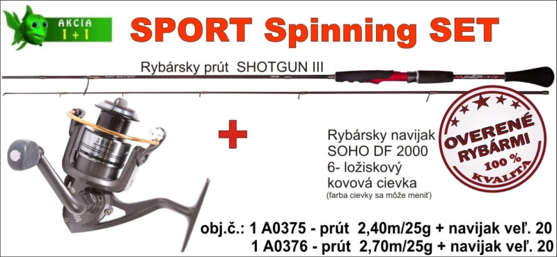 SPORTS set prívlačový prút 2,40m/25g+navijak
