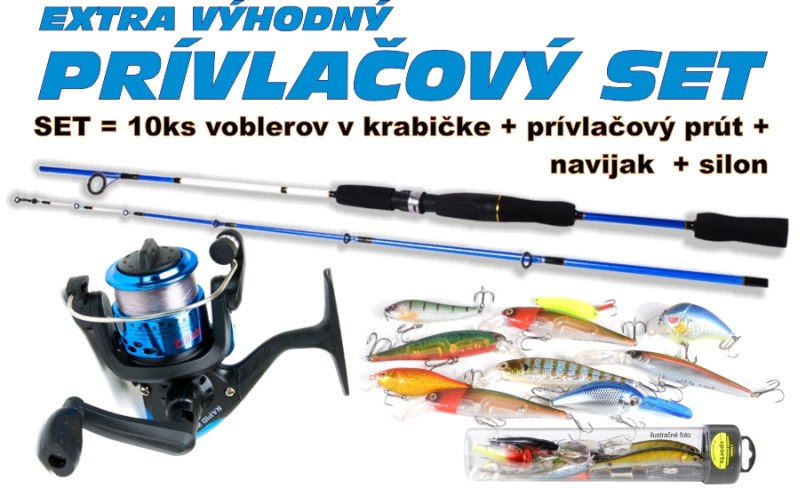 Akciový Spinning SET + voblery + prút+ 30 navijak