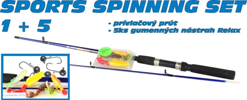 SPORTS prívlačový prút 2d, 140cm + 5ks relax nástrah