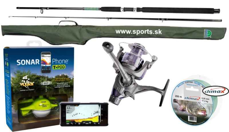 Nahadzovací sonar Vexilar + prút a navijak