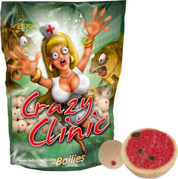 Radical Crazy Clinic Boilies plnené 2vrstvové