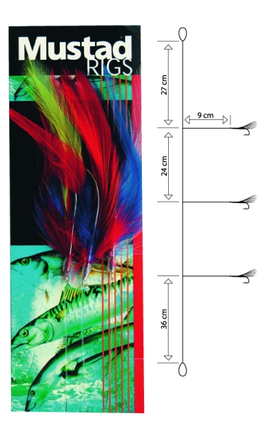 Nadväzec Mustad T12 cod Feather Trace, háčik veľ. 6/0