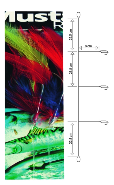 Nadväzec Mustad T16 Mini Day Glow Rig, háčik veľ. 4