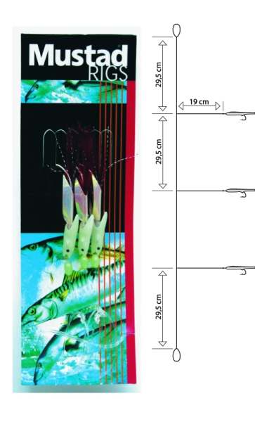 Nadväzec Mustad T38 Eel Rig, háčik veľ. 2/0
