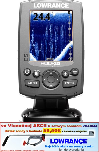 Lowrance Hook-3X DSI sonar so sondou DSI