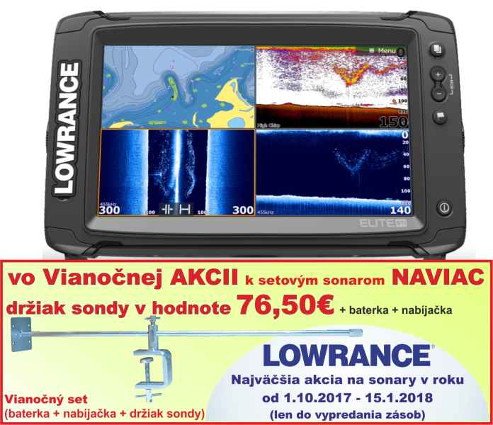 Sonar LOWRANCE Elite-9 Ti so sondou TotalScan