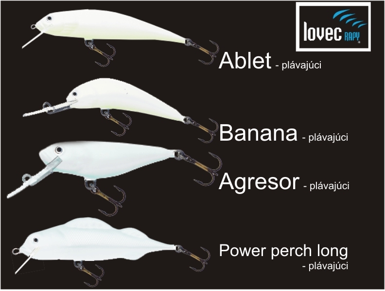 Lovec voblery plávajúci biely, farba 47