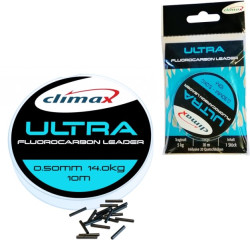Fluorokarbn Climax Ultra Leader 10m + krimp. Svorky