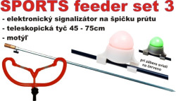 Feeder set SPORTS 3F rásoška 45-75cm+motý¾+sygnalizátor