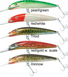 Wobler Deep Sweeper, f. pearl/green, 15cm
