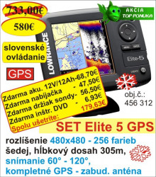 Vianočný set Lowrance ELITE 5 s GPS-dvojlúčový sonar