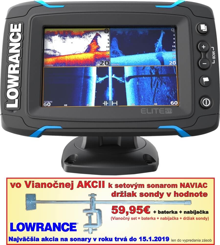 Lowrance Elite-5 Ti sonar TotalScan sondou