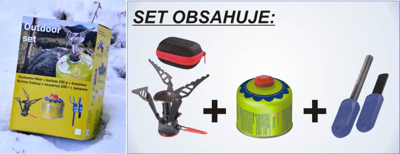 Turistický Akciový SET variča s kresadlom a náplňou