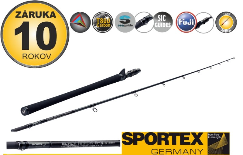 Prívlačové prúty SPORTEX Black Arrow G-3 Musky baitcast
