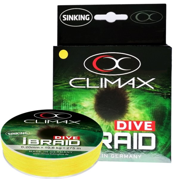 Potápavé šnúry Climax iBraid Dive - 135m - fluo žltá
