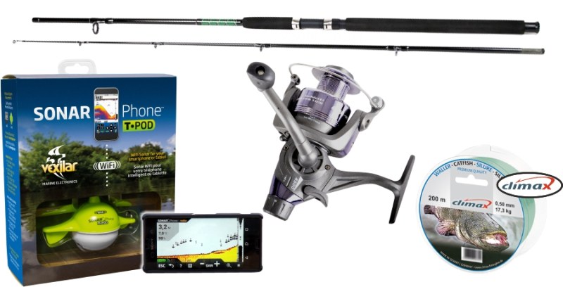 Nahadzovací sonar Vexilar + prút + navijak + silon