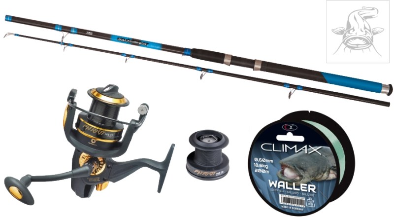 Sumčiarsky SET - 2,7m prút+navijak a silon