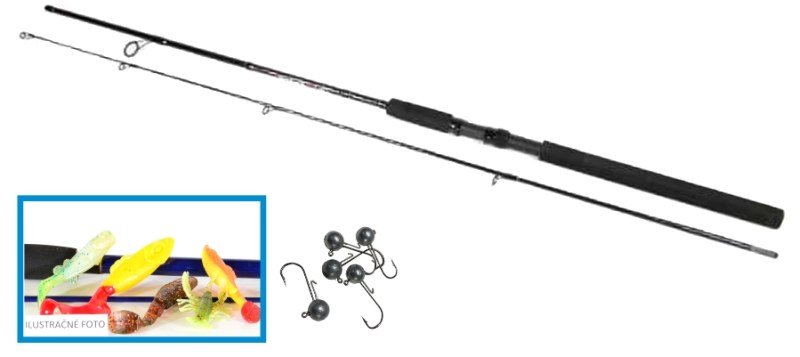 Prívlačový SET prút 210cm + 5ks nástrah Relax + Jig
