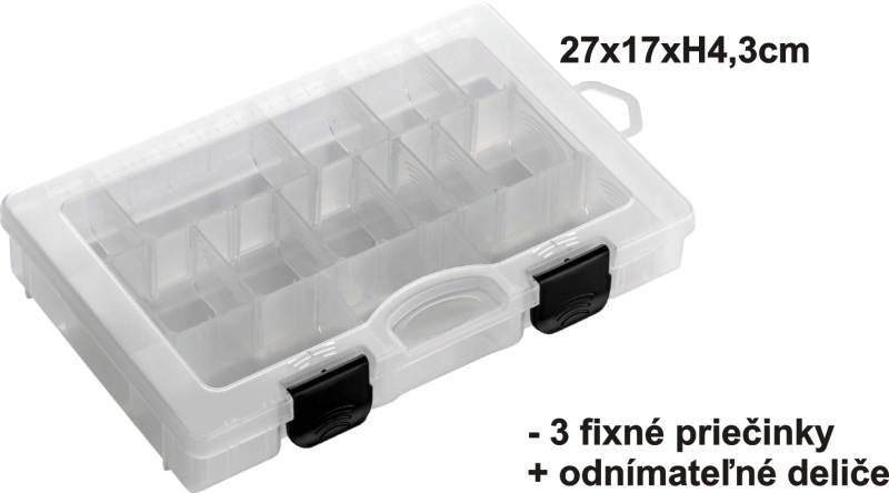 Krabička 27x17x4,3cm trojpriehradková