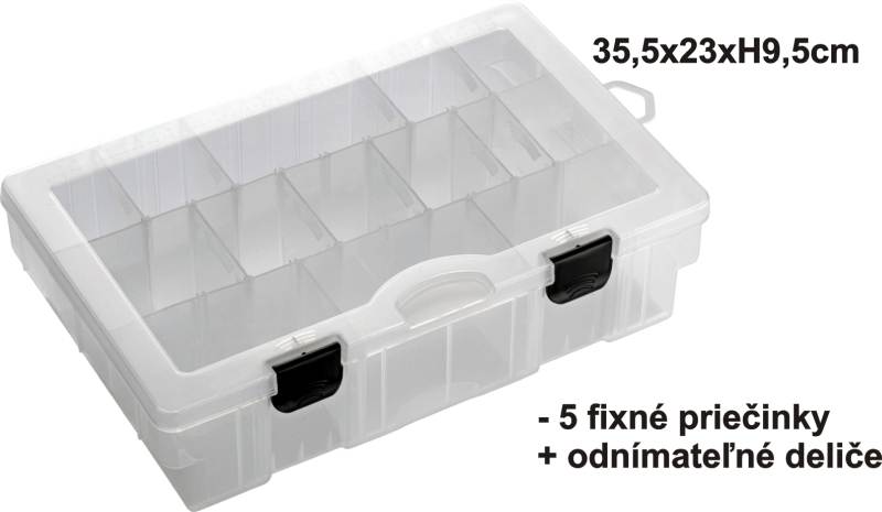 BOX 35,5x23x9,5cm, 5pevné + variab. priehrad
