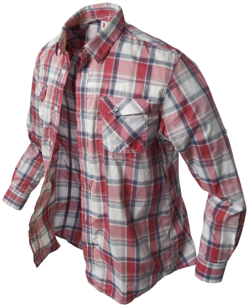 Geoff A. košeľa, BANGA, kockovaná červená, dl. r.