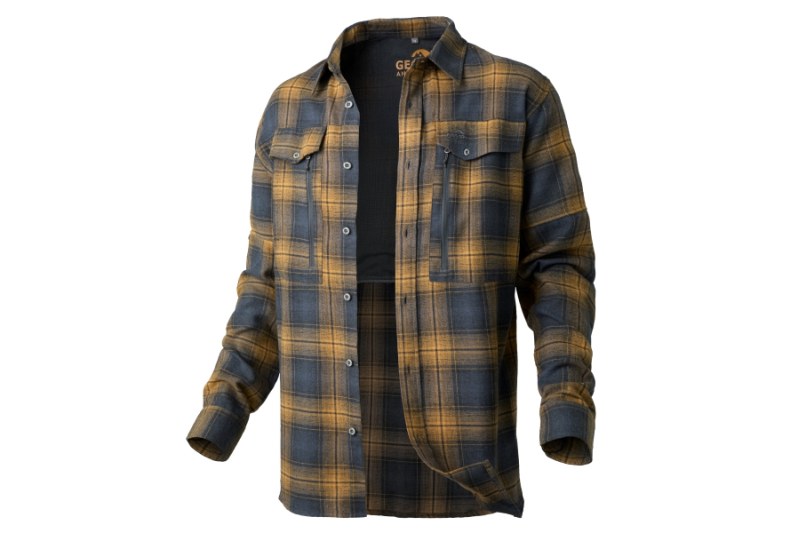 Košeľa s dlhým rukávom Ezmar All Year žlto-šedá