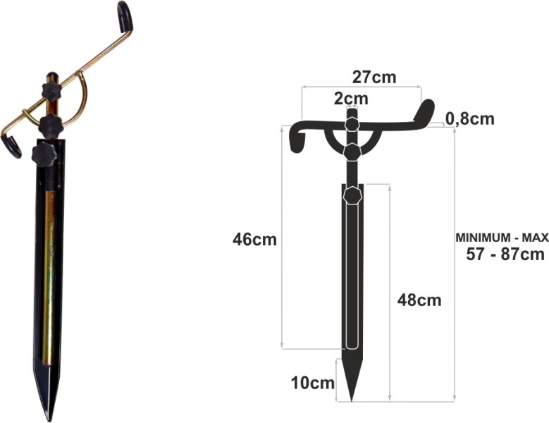 Rybársky stojan na prúty Excel - polohovateľný