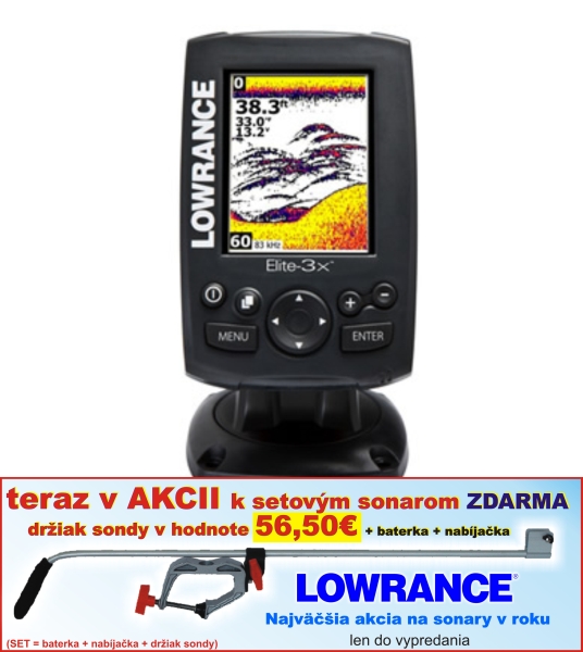 Lowrance ELITE 3X farebný 2lúčový sonar