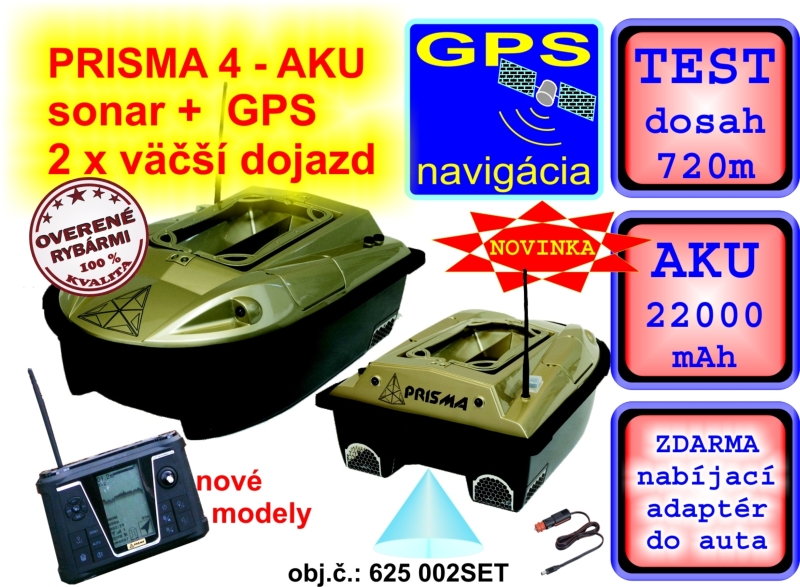 SET PRISMA 4 AKU 22000mAh - 2x taká výdrž + sonar+ GPS