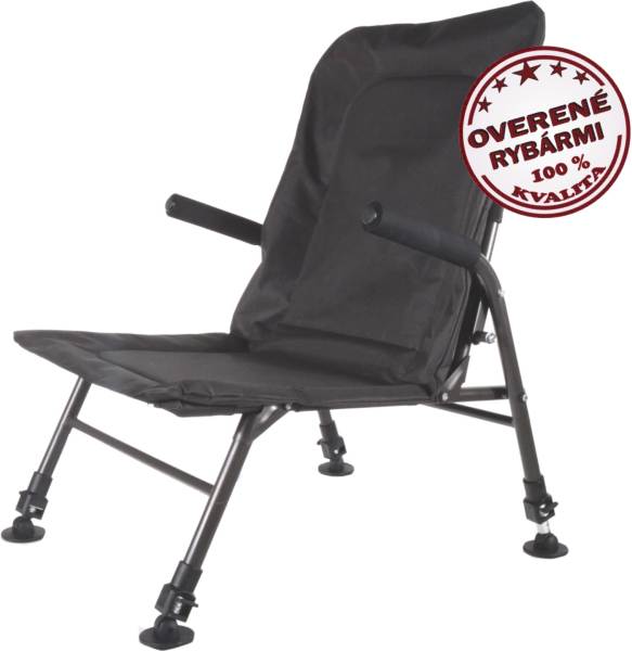 Rybárske kreslo s podrúčkami a nastaviteľnými nohami