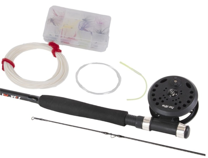 Set pre muškára XPRO-prút+navijak+šnúra+muchy+nadväzec
