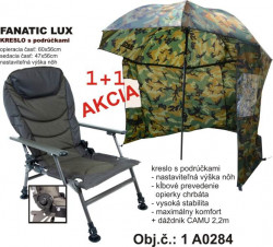 AKCIA-Rybárske kreslo LUX + ZDARMA CAMU dáždnik 2,2m
