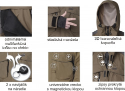 Vetru odoln parupriepustn bunda vhodn pre rybrov na brodenie ukzan kad strana