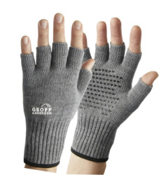 Corespun, merino glove, fingerless, grey
