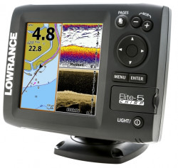 Lowrance ELITE-5 CHIRP s GPS 4 lov sonar na more