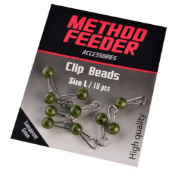 Karabna s prejazdom Feeder Clip beads 10ks - zelen