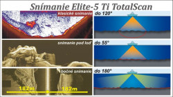 Lowrance Elite-5 Ti sonar na more- so sondou TotalScan